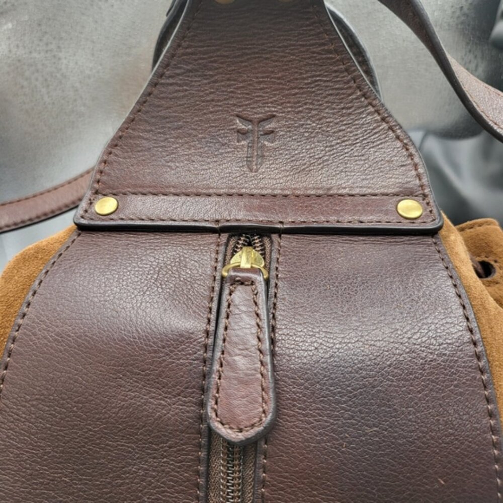 Fringed Brown Leather Backpack - image 5